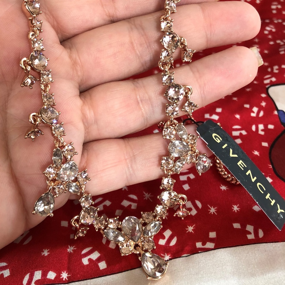 Givenchy Rhinestone Rose Gold tone Necklace - Picture 2 of 5